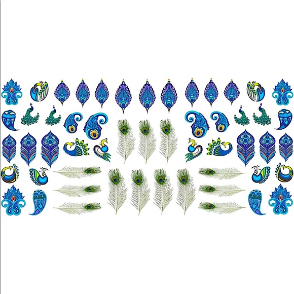 💌BO/GO$6 🦚 Peacock Nail Water transfer decals - Picture 2 of 4